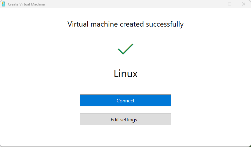 Virtual machine created