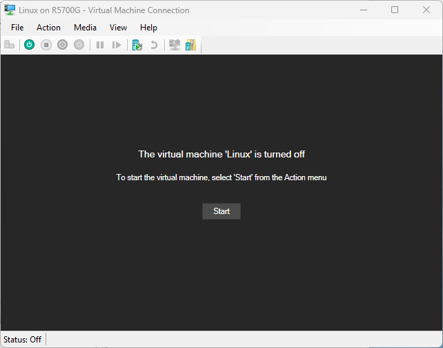 Virtual machine is off