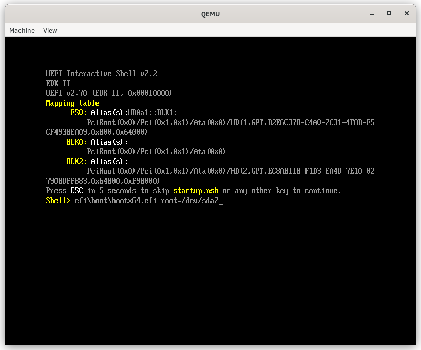image of UEFI boot